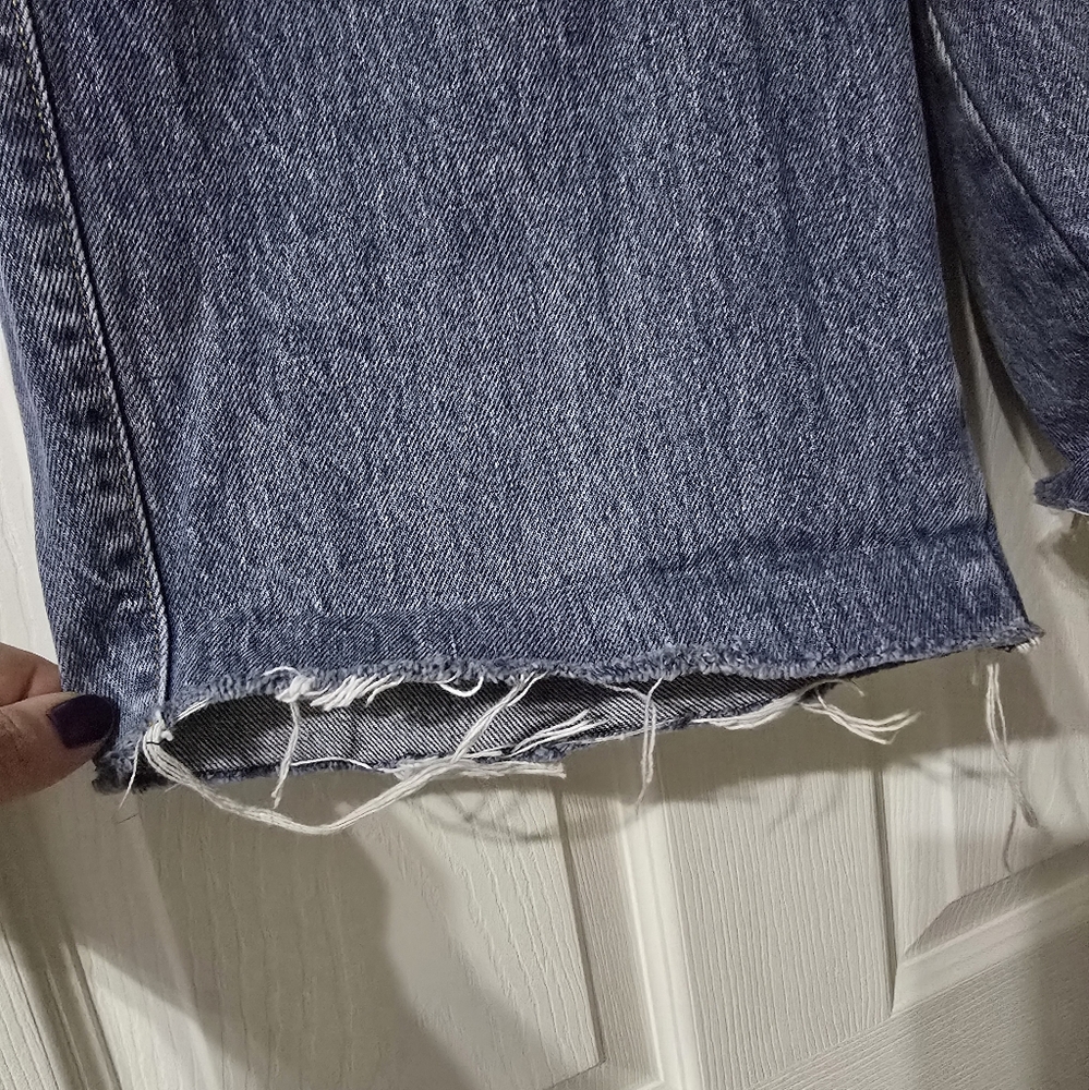 Vintage 90s Marithe Francois Girbaud Femme Stonewash Denim Long Cut-Off Shorts. - Picture 13 of 13